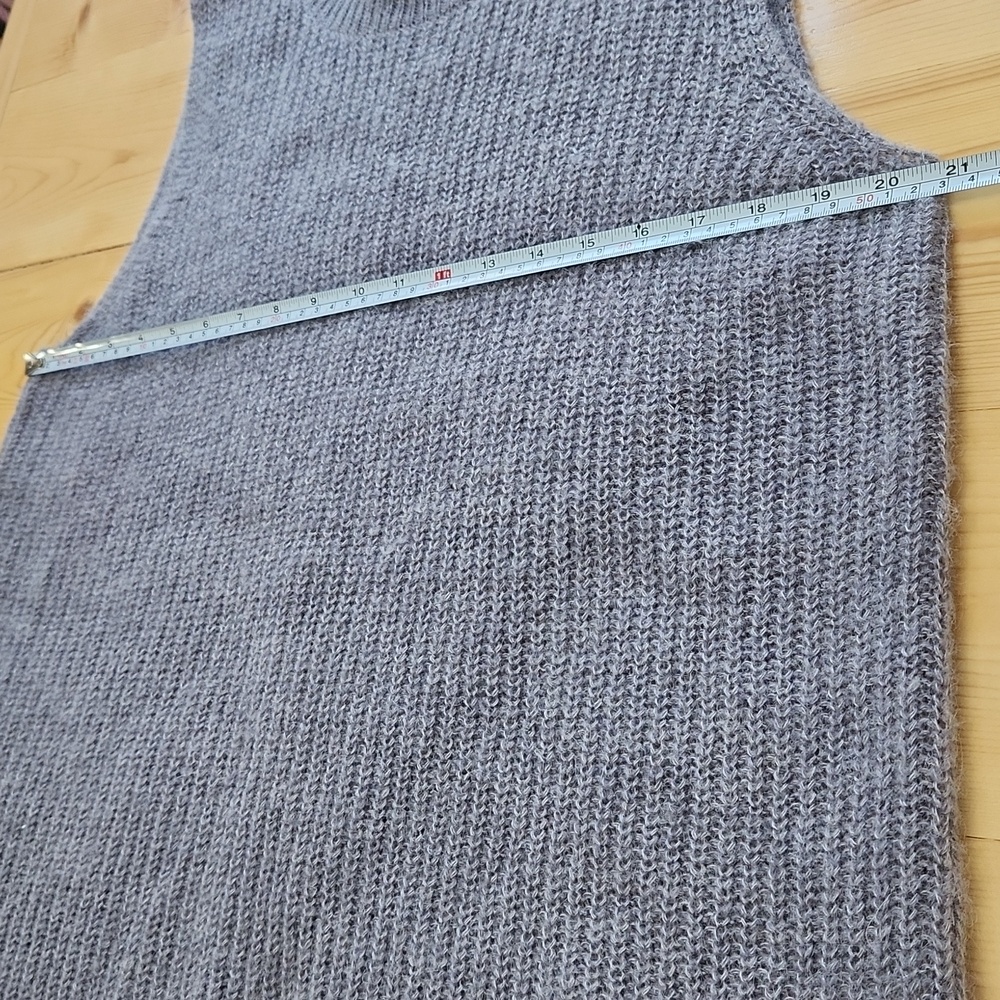 French Connection Crossback Mock Neck Sleeveless Sweater Gray Wool Blend L - Picture 7 of 13